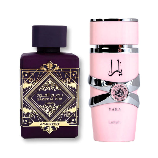 Promo 3 mujer: Lattafa Amethyst 100  ML+ GRATIS 🎁: Lattafa Yara 100 ML