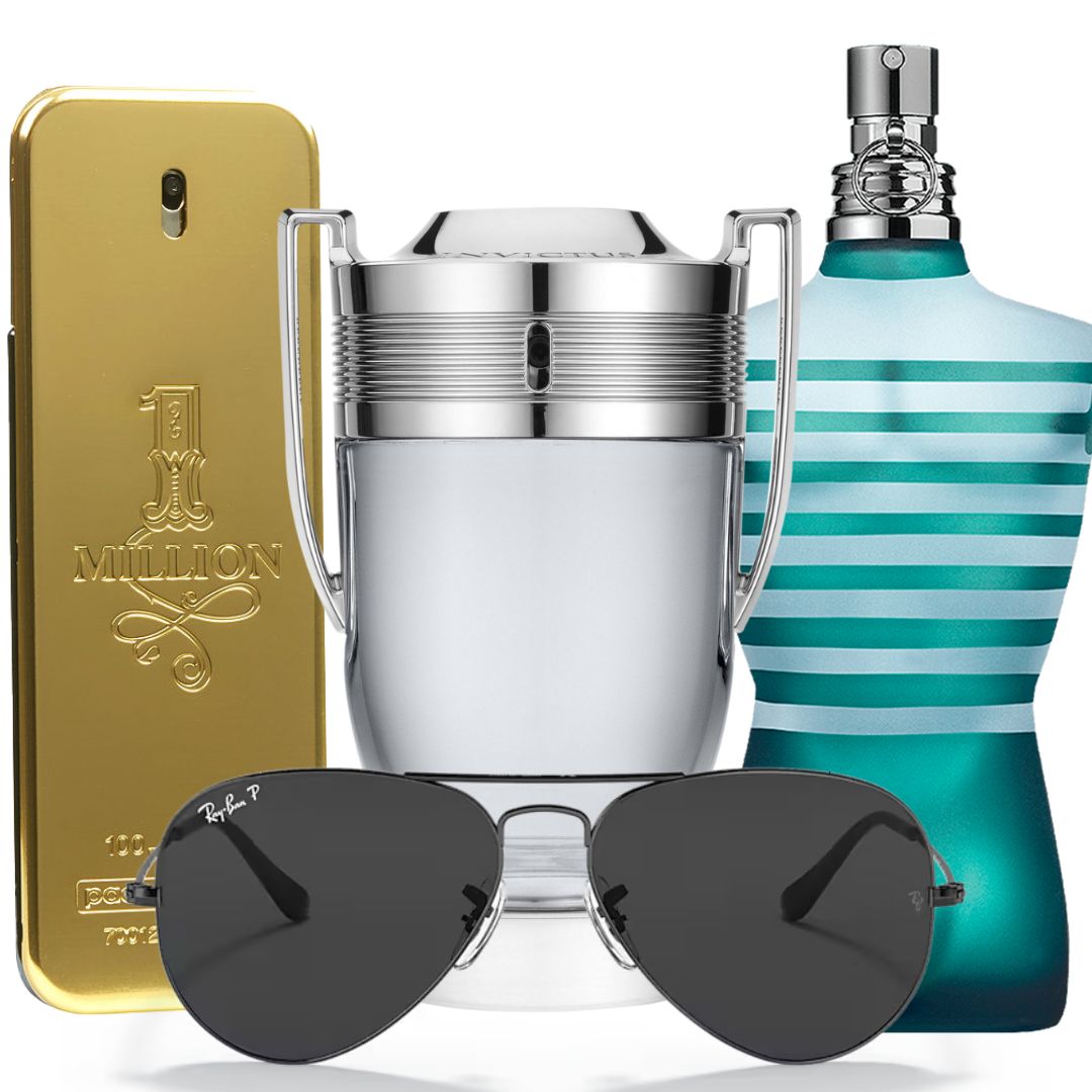 Promo One Million Rabanne + Invictus Rabanne + Le Male JPG + Gafas Ray Ban