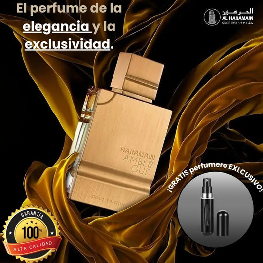 El Oro Liquido Al Haramain Amber Oud Gold 120 ML + Perfumero Premium
