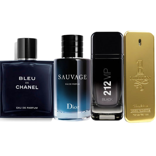 Promo 20: Paga 1, Lleva 3: One Million Paco Rabanne + Dior Sauvage + Bleu de Chanel + CH 212 VIP Black