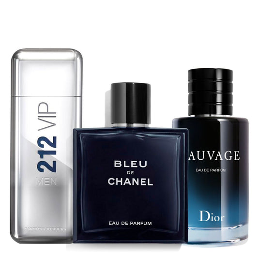 PROMO 3:Bleu de Chanel 100 ML + GRATIS 🎁: Dior Sauvage 100 ML y 212 VIP CH 100 ML