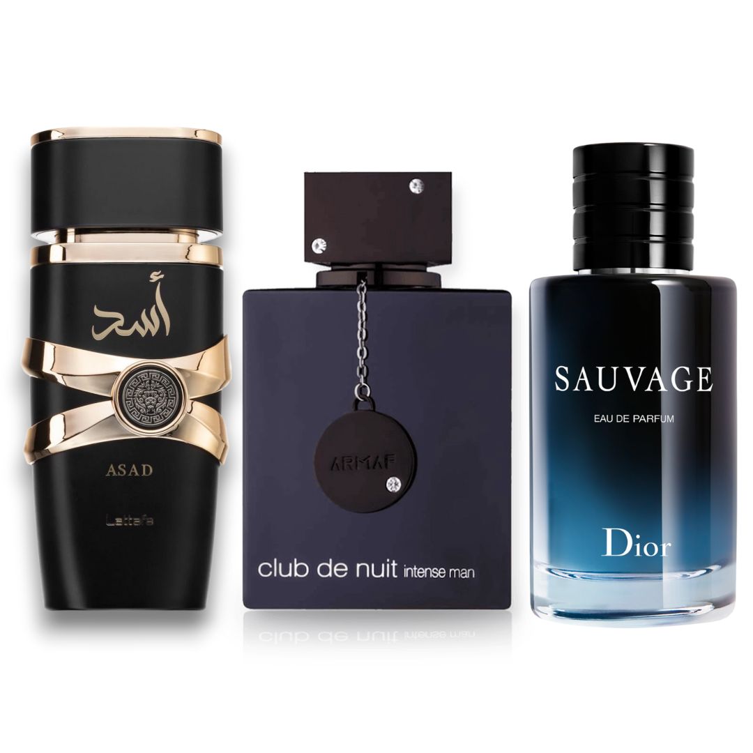 Promo 15: Dior Sauvage + GRATIS: Lattafa Asad + GRATIS: Club de Nuit